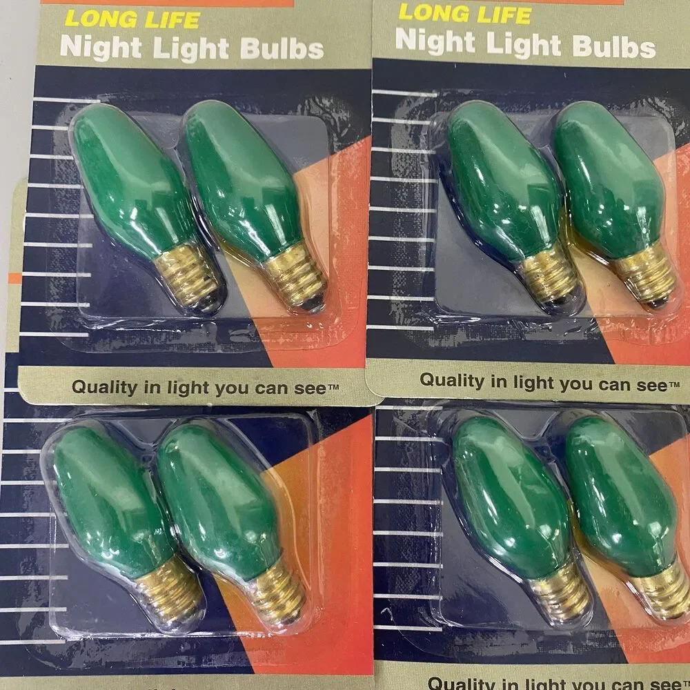 Lot of 6 Feit Electric 7W Night Light Bulbs Red Blue Green Christmas C7